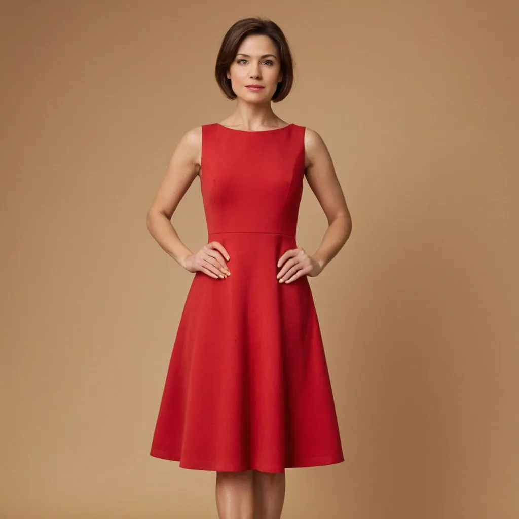 detailed photo of red A Type dress