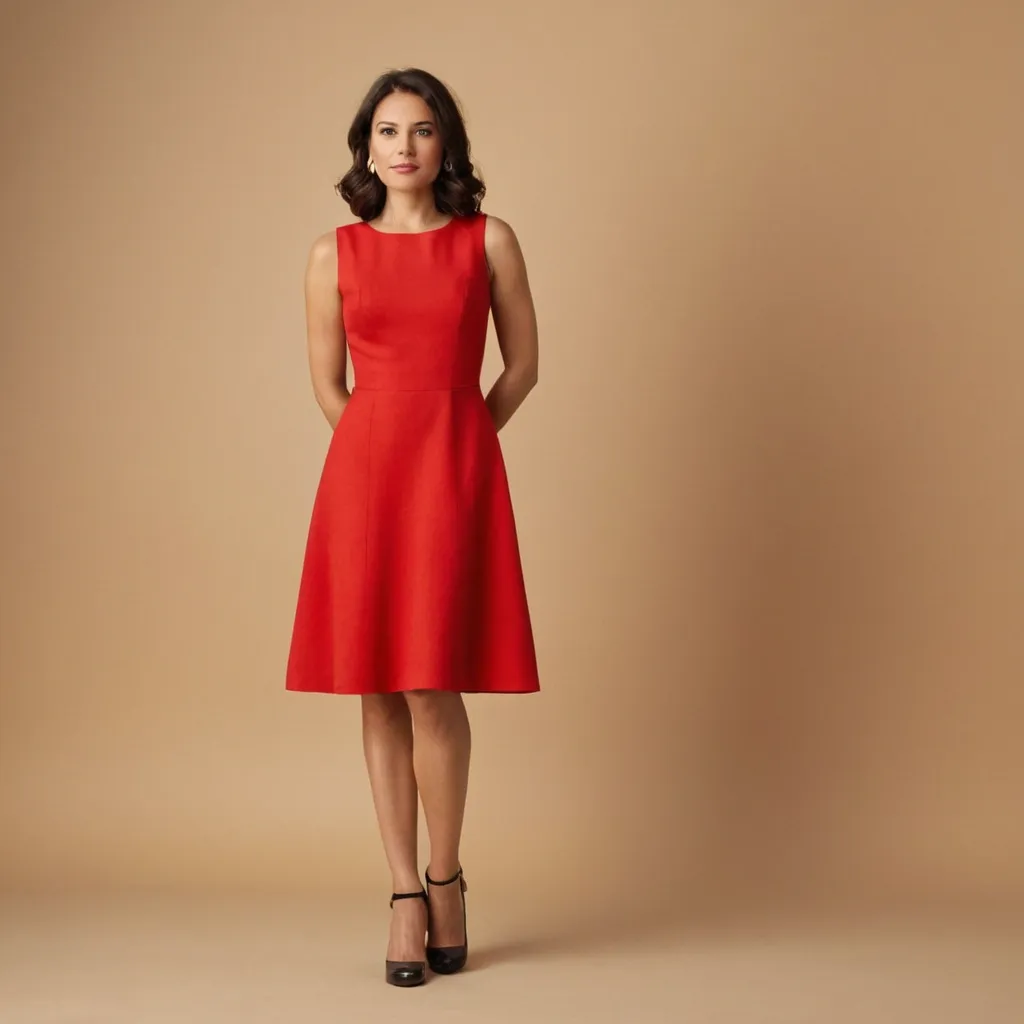 detailed photo of red A Type dress