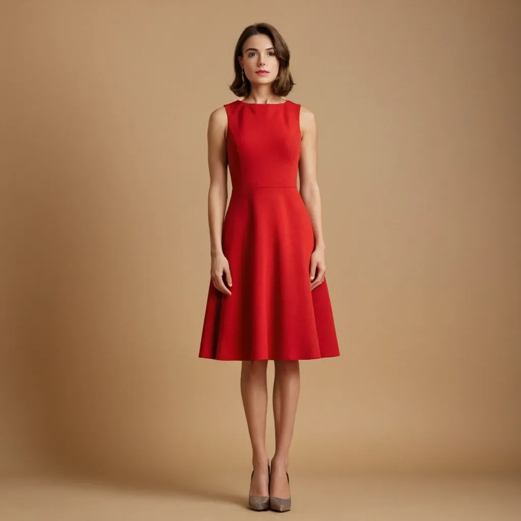 detailed photo of red A Type dress