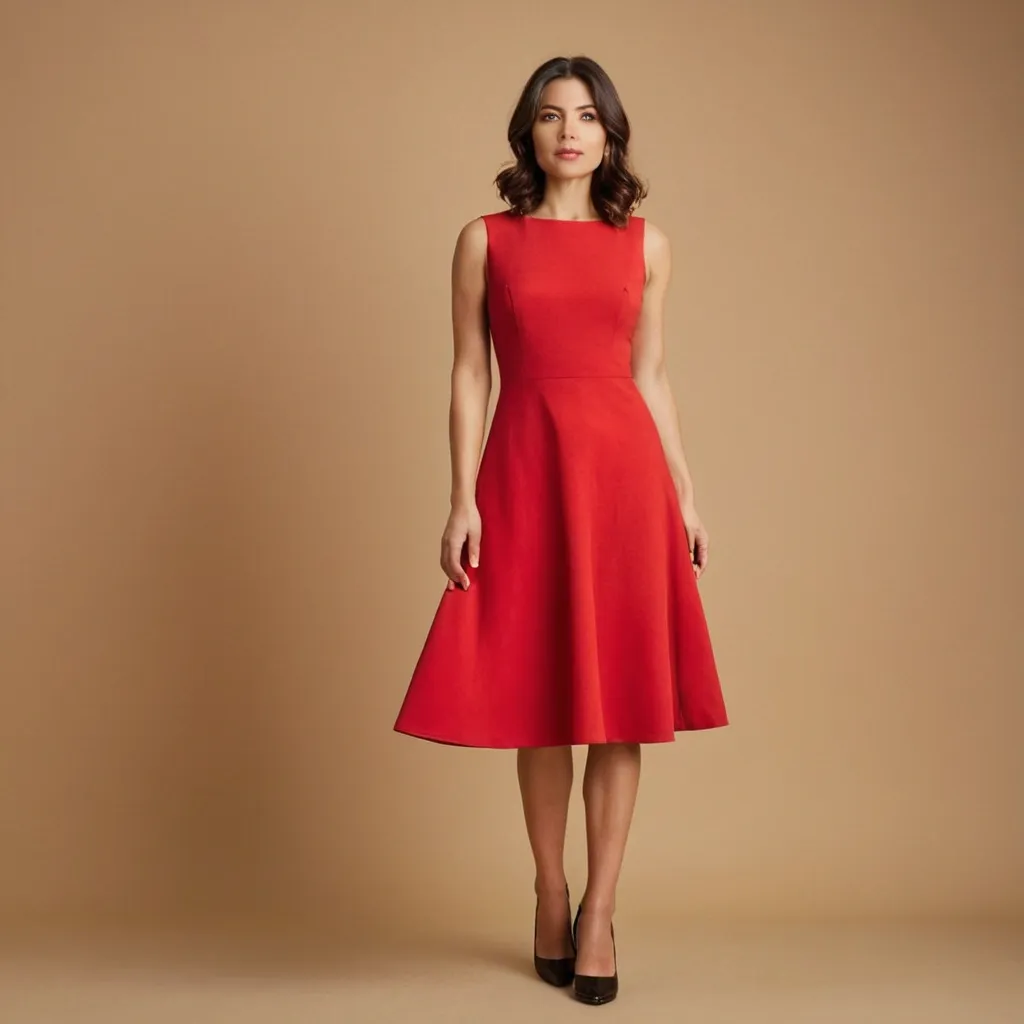 detailed photo of red A Type dress