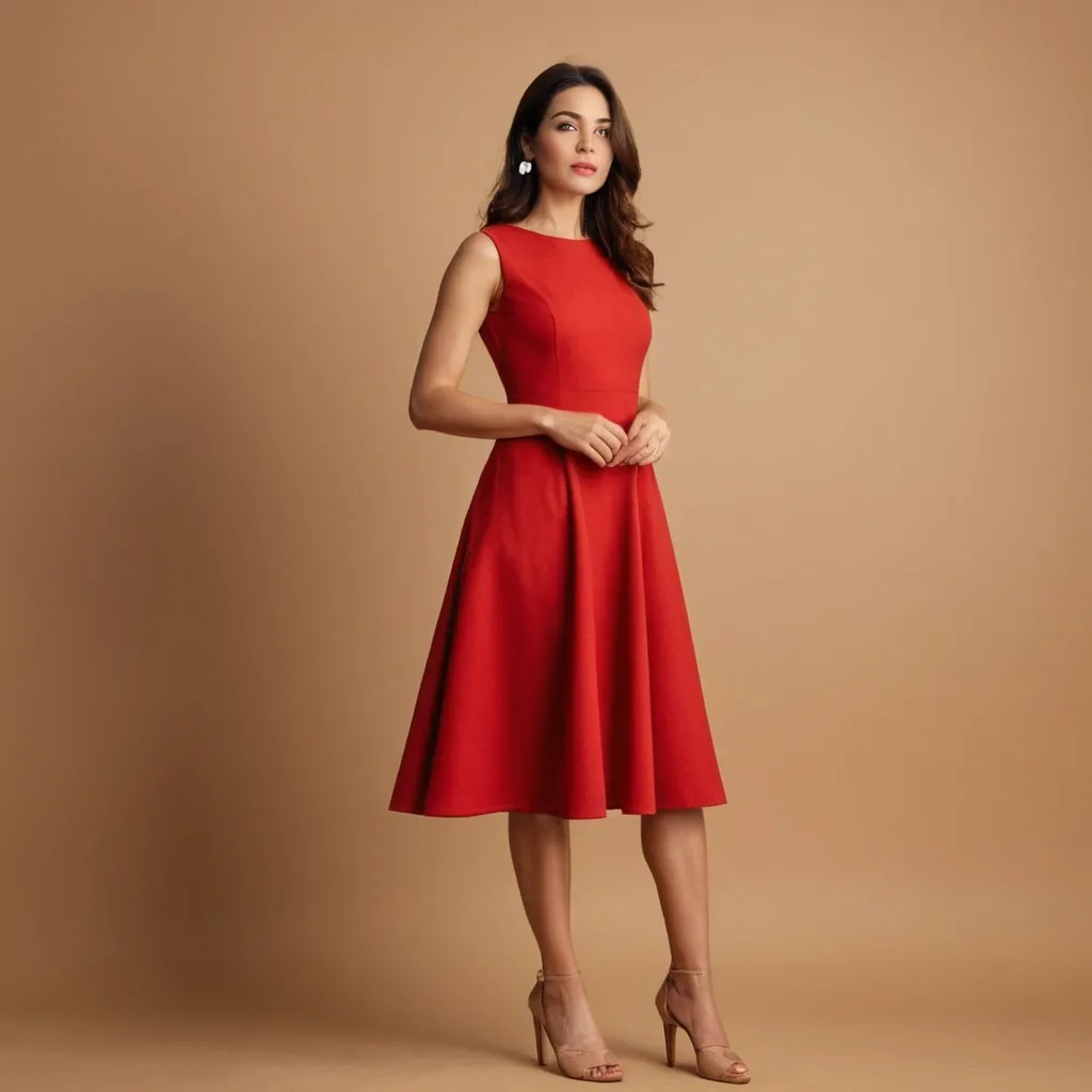 detailed photo of red A Type dress