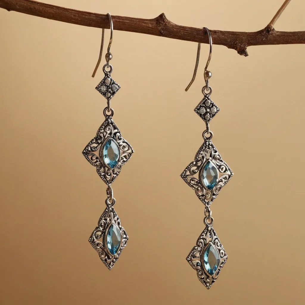 detailed photo of silver earrings