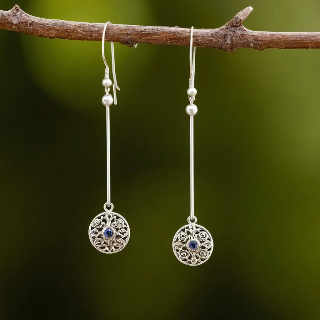 detailed photo of silver earrings