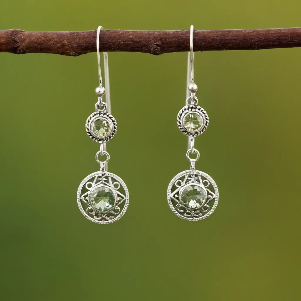 detailed photo of silver earrings
