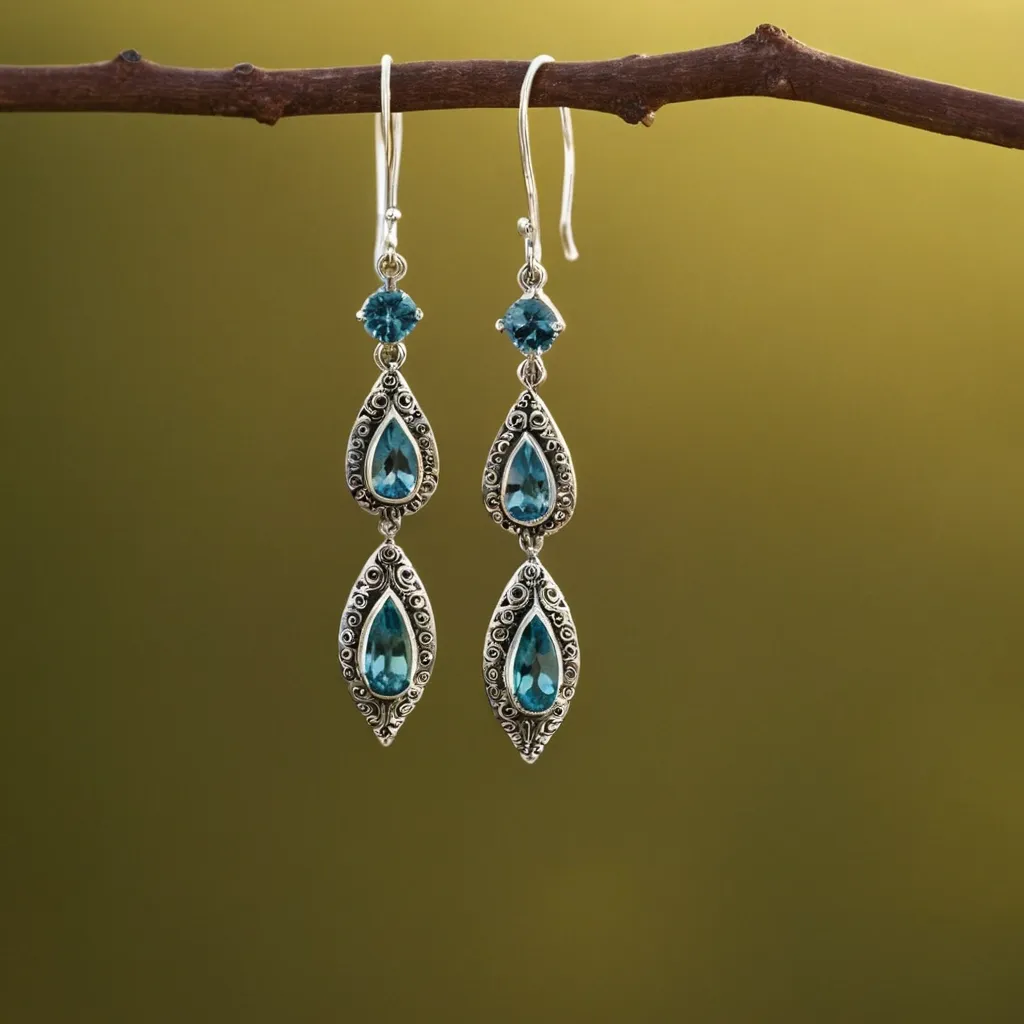 detailed photo of silver earrings