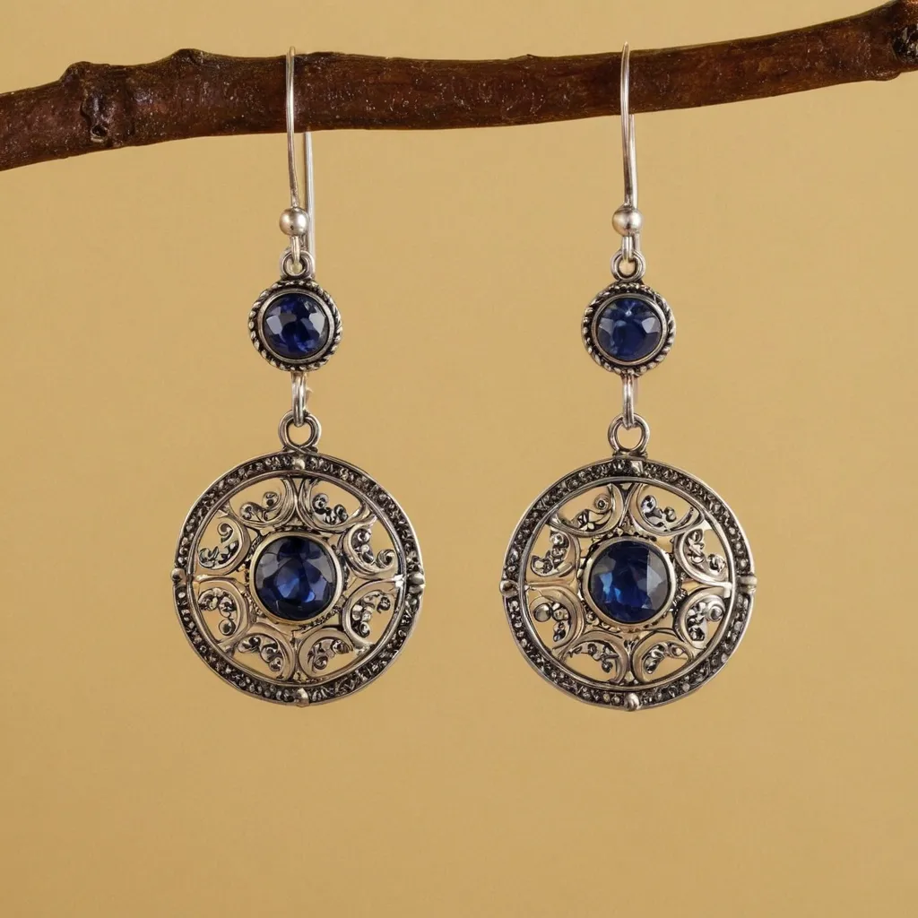 detailed photo of silver earrings