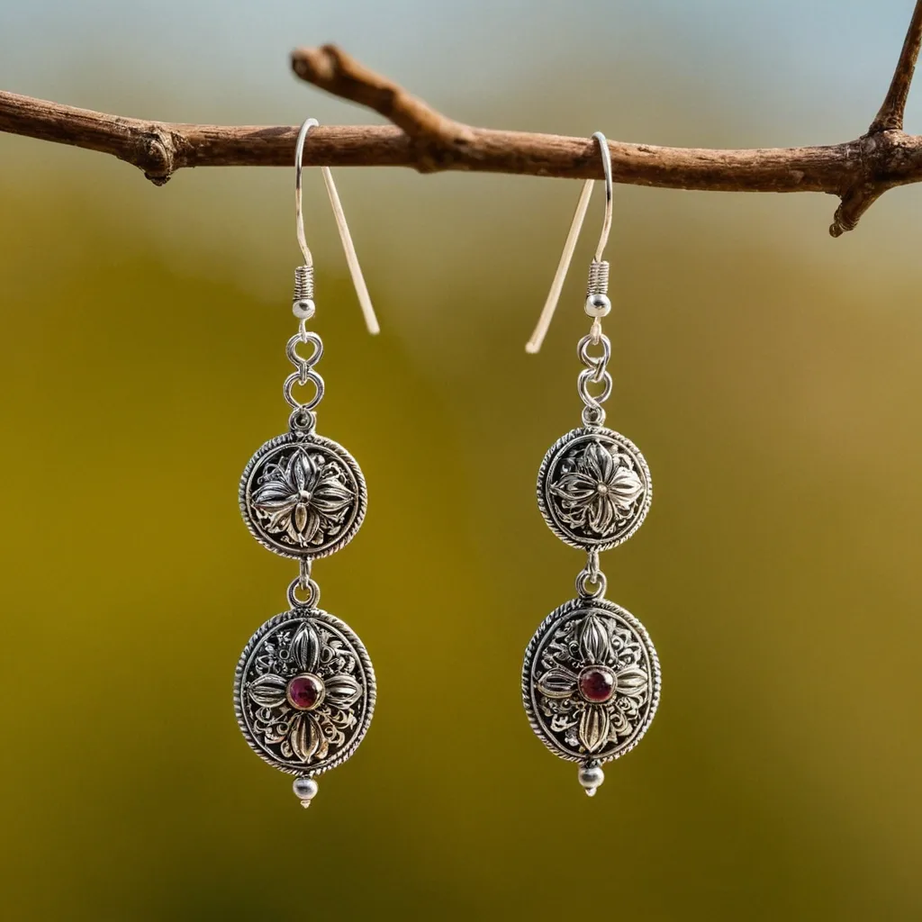 detailed photo of silver earrings