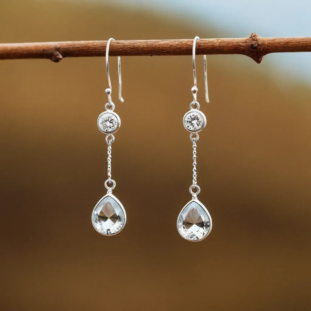 detailed photo of silver earrings