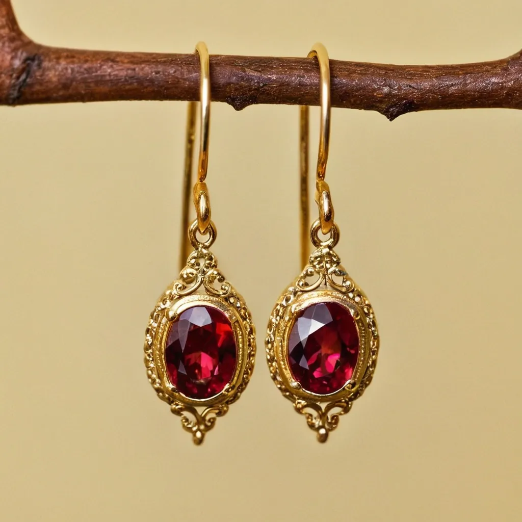 detailed photo of golden earrings