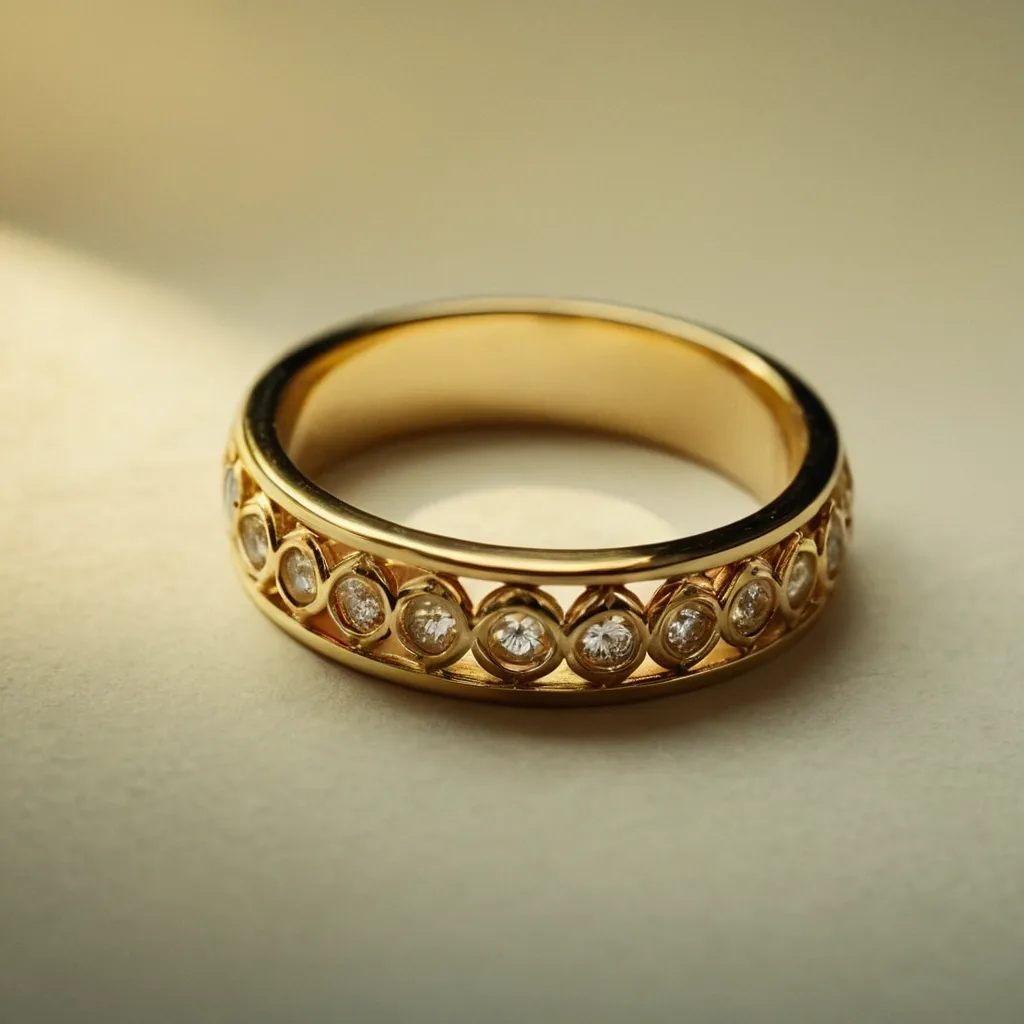 detailed photo of golden ring