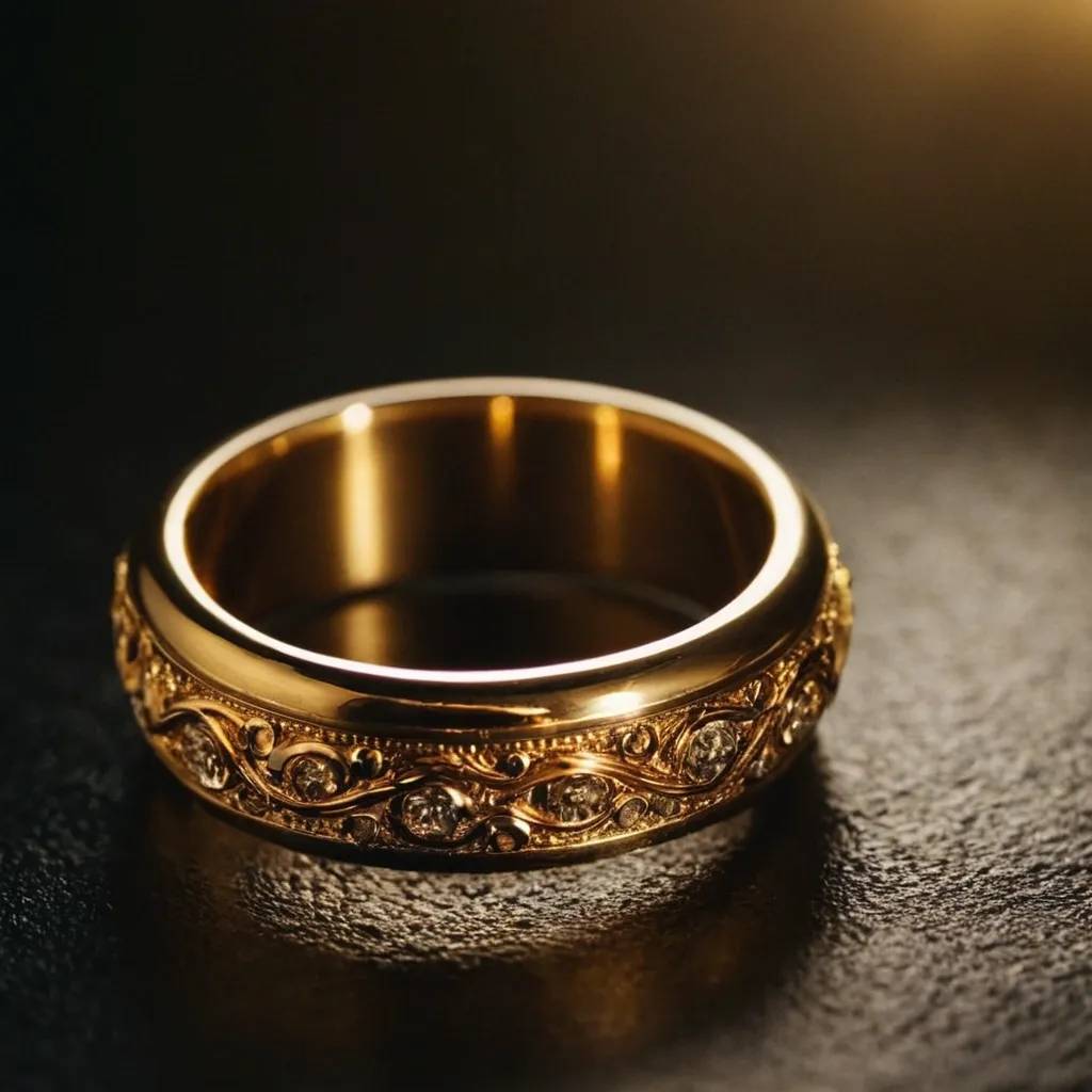 detailed photo of golden ring