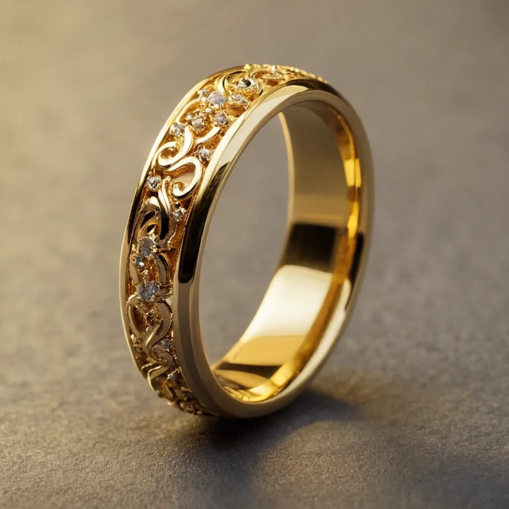 detailed photo of golden ring