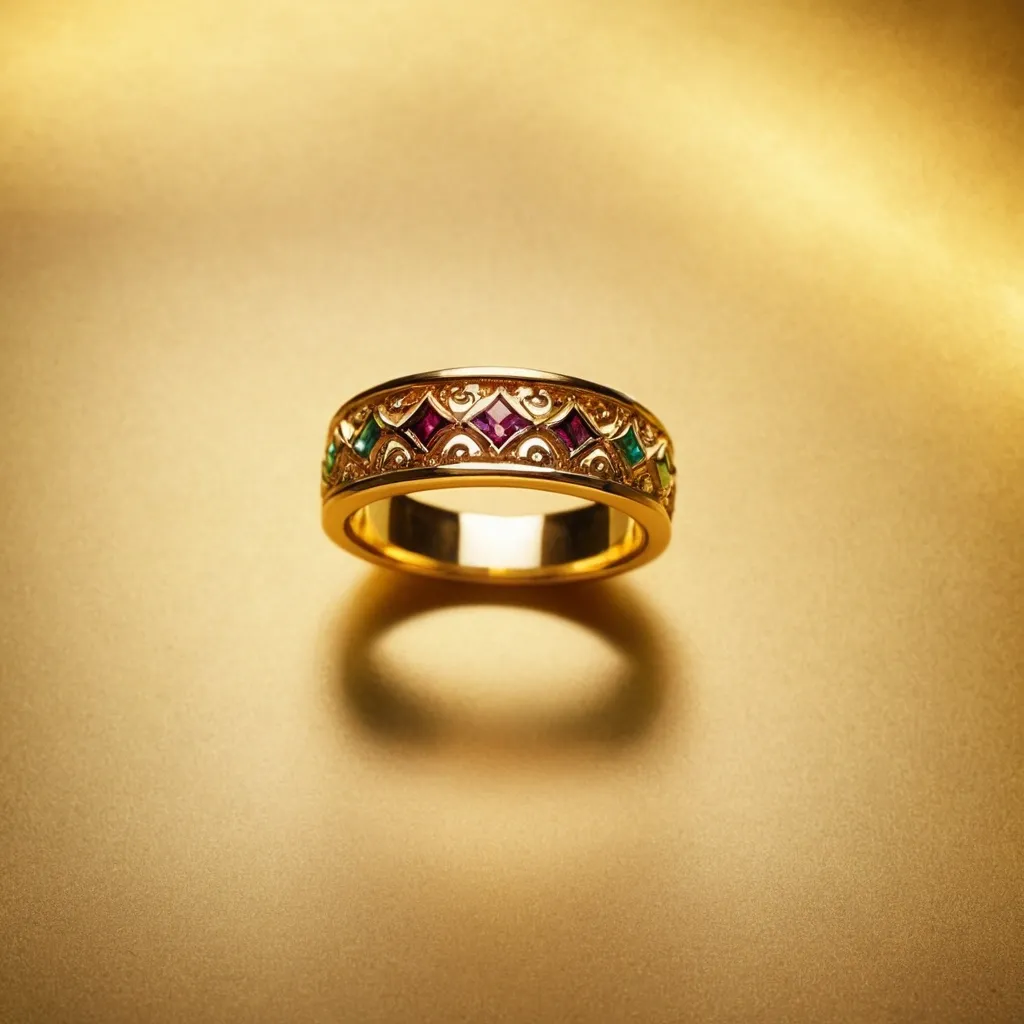 detailed photo of golden ring
