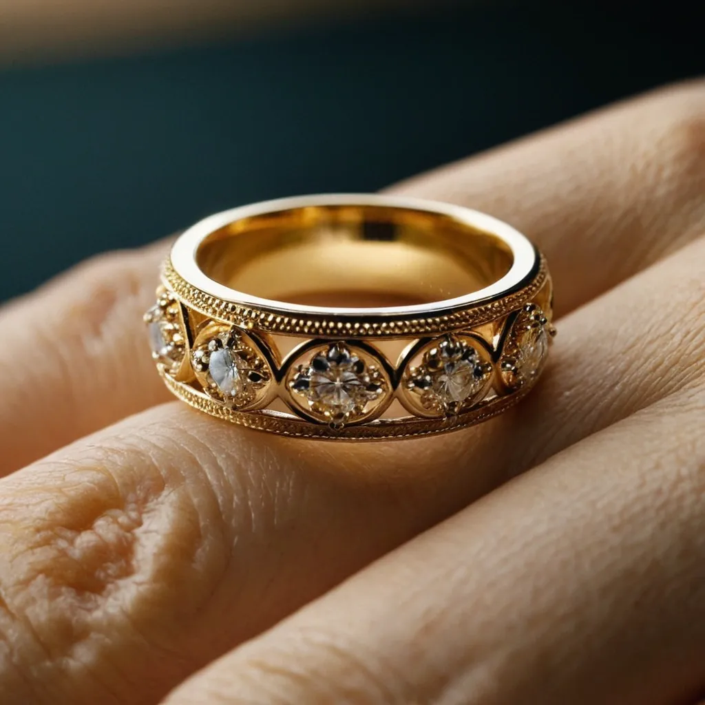 detailed photo of golden ring