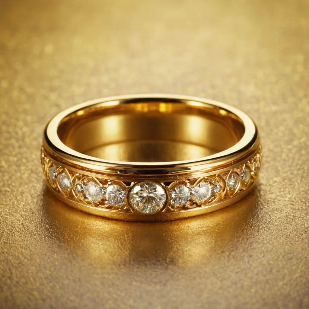 detailed photo of golden ring