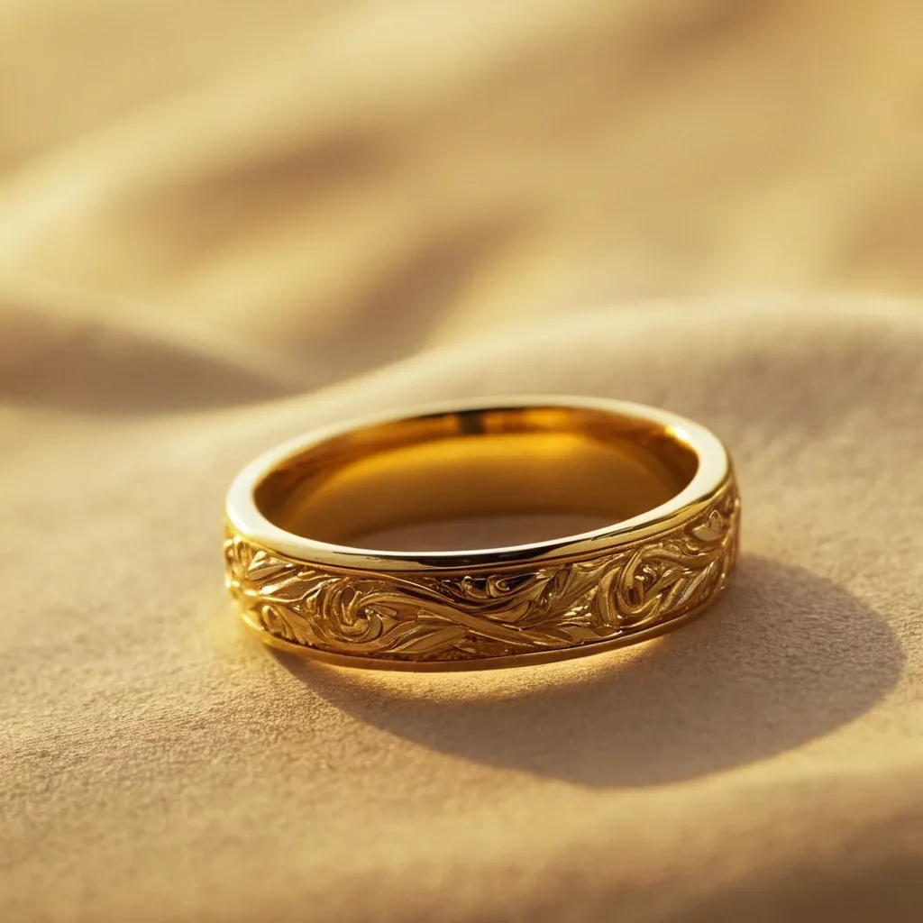 detailed photo of golden ring