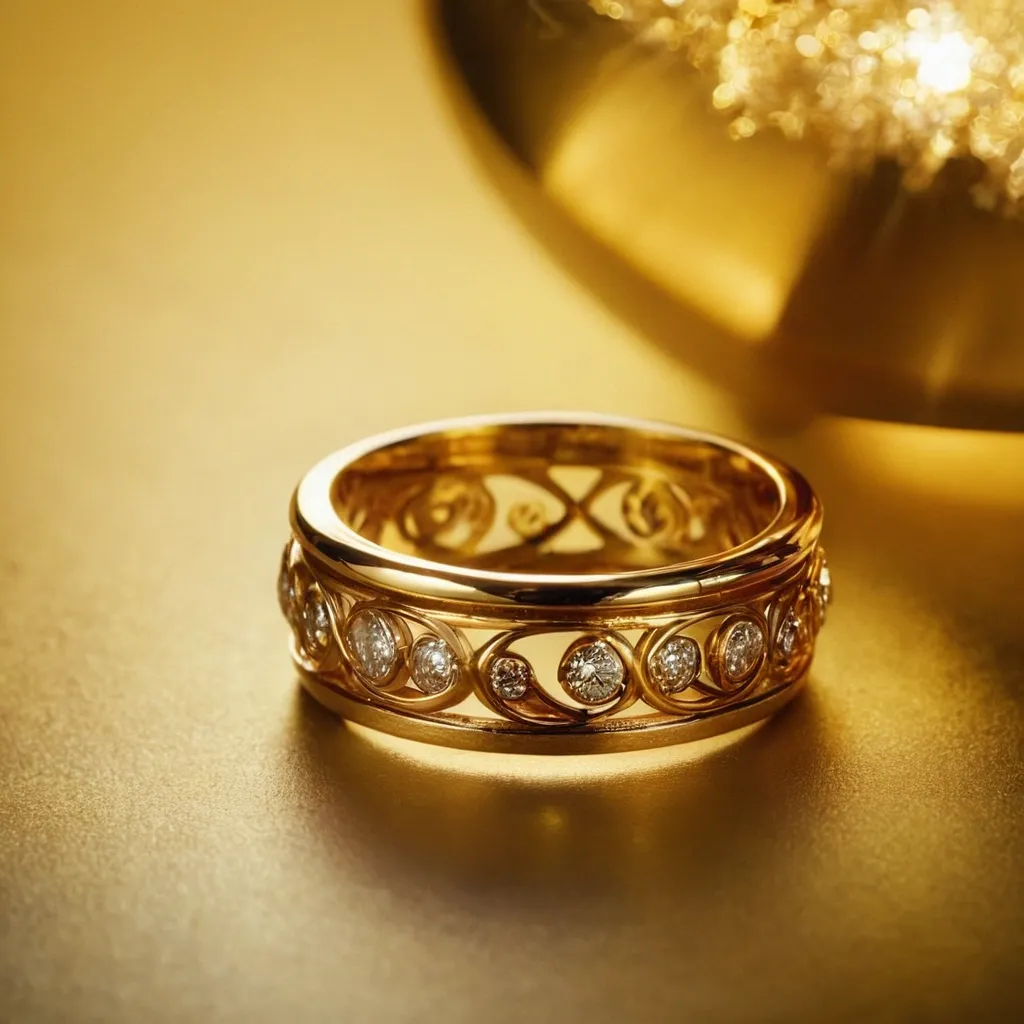 detailed photo of golden ring
