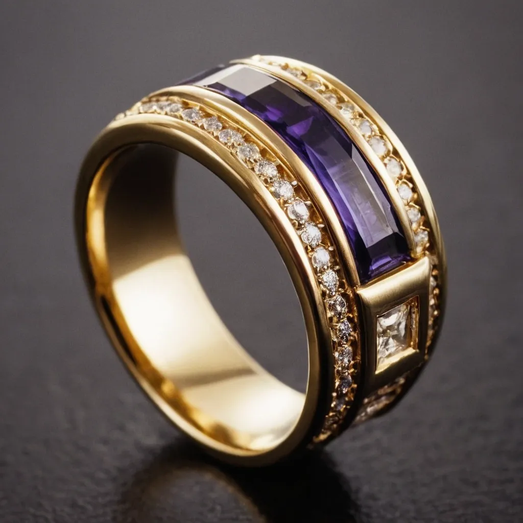 detailed photo of golden ring
