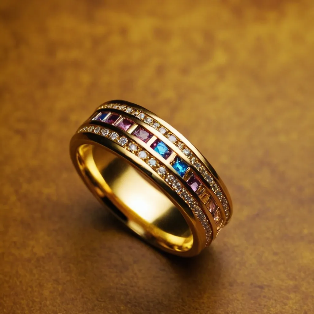 detailed photo of golden ring