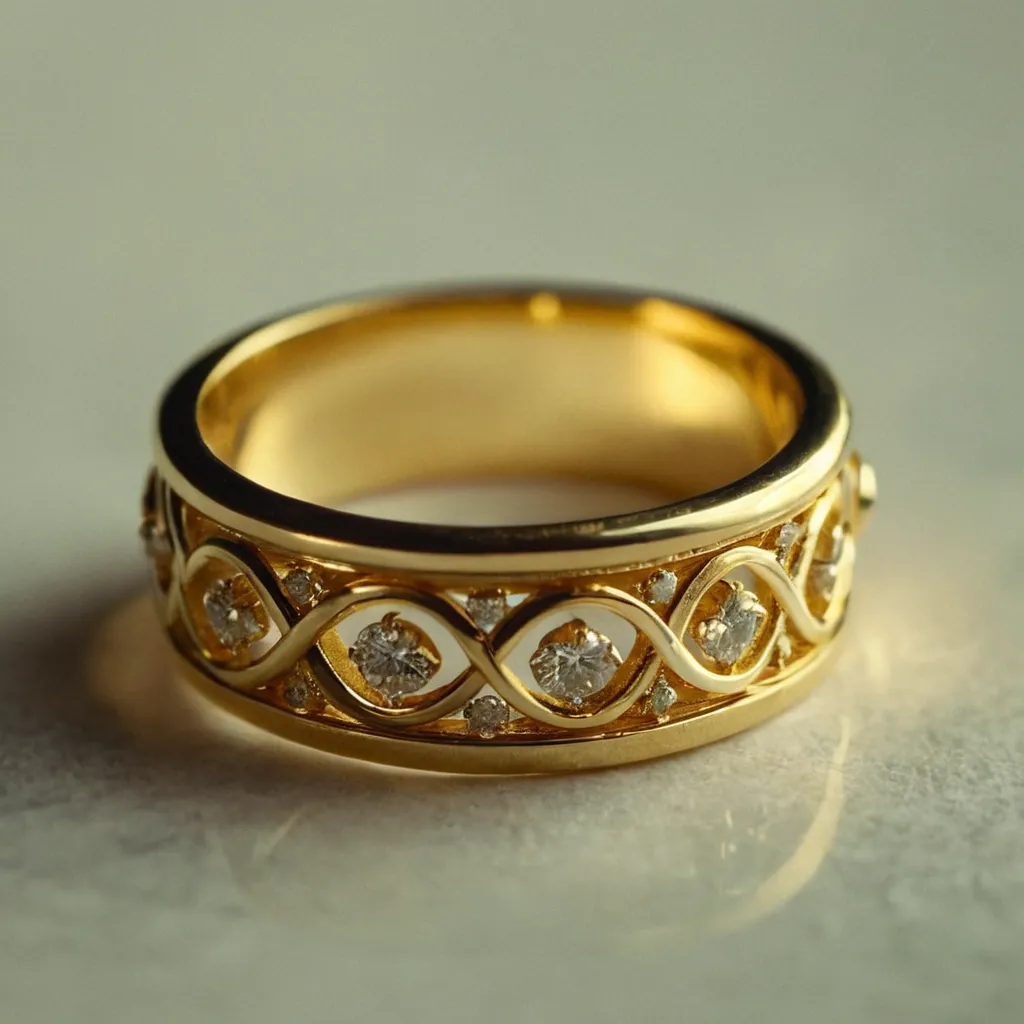 detailed photo of golden ring