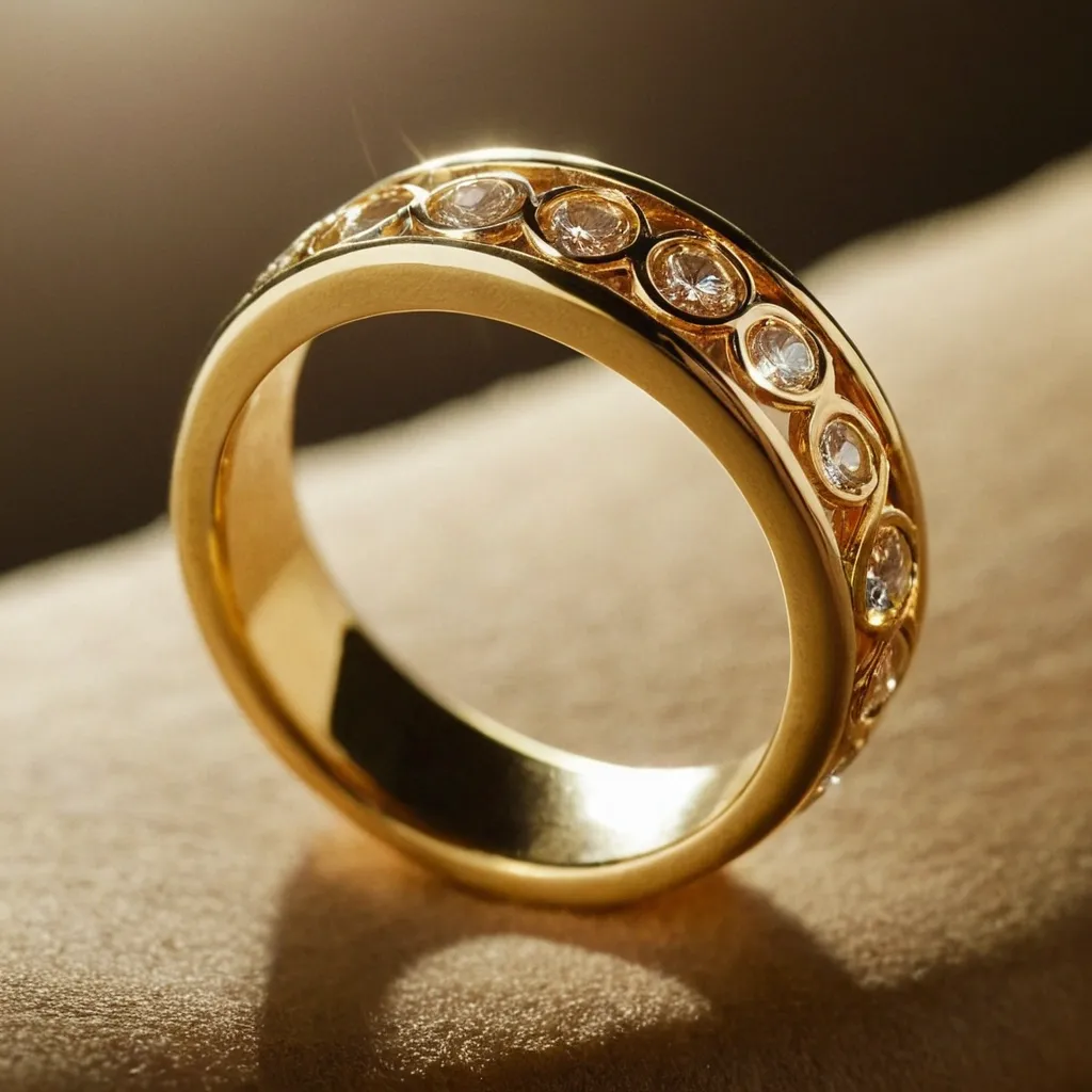 detailed photo of golden ring