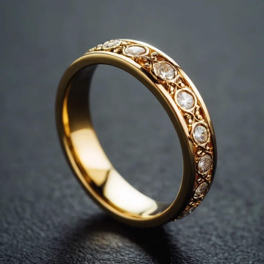 detailed photo of golden ring