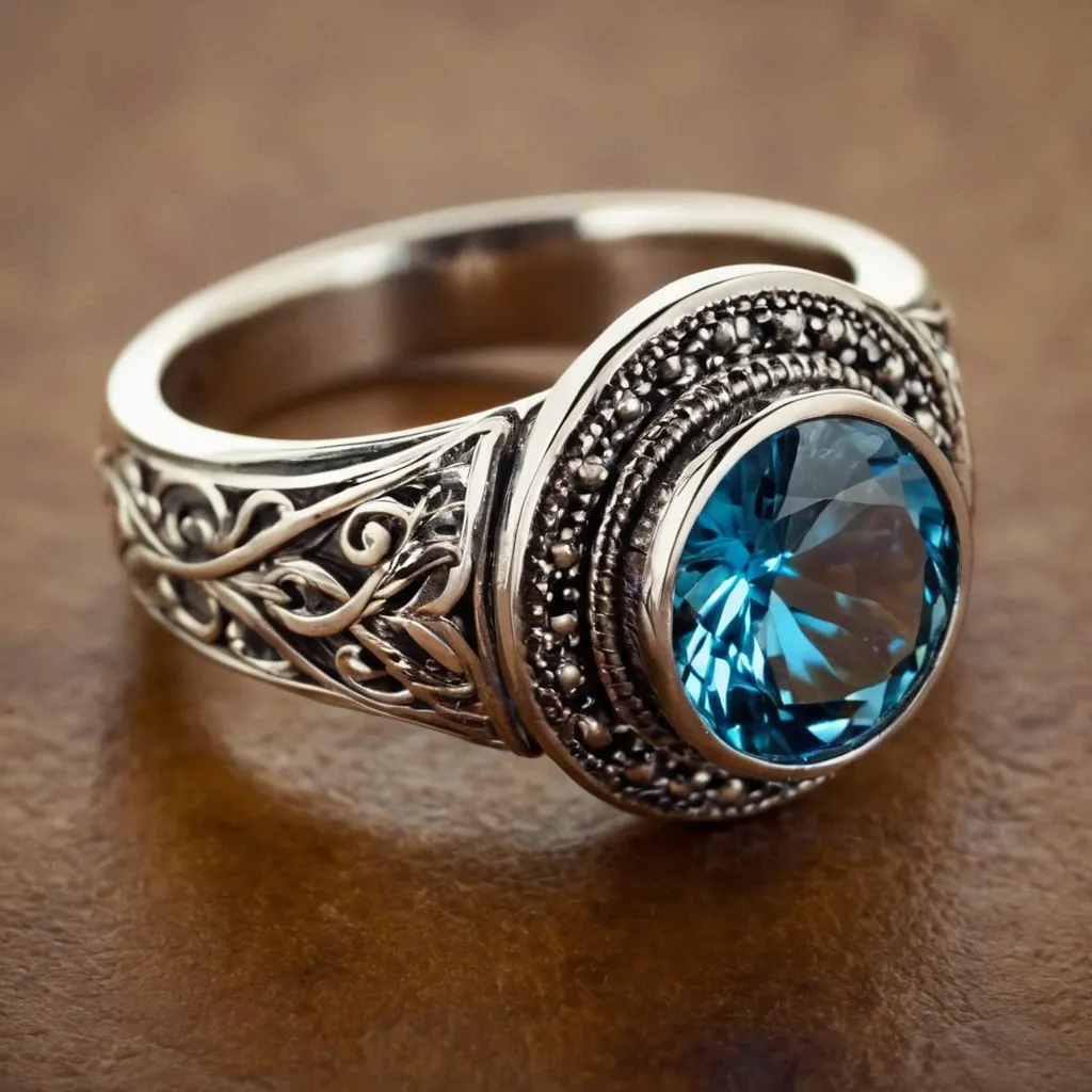 detailed photo of silver ring