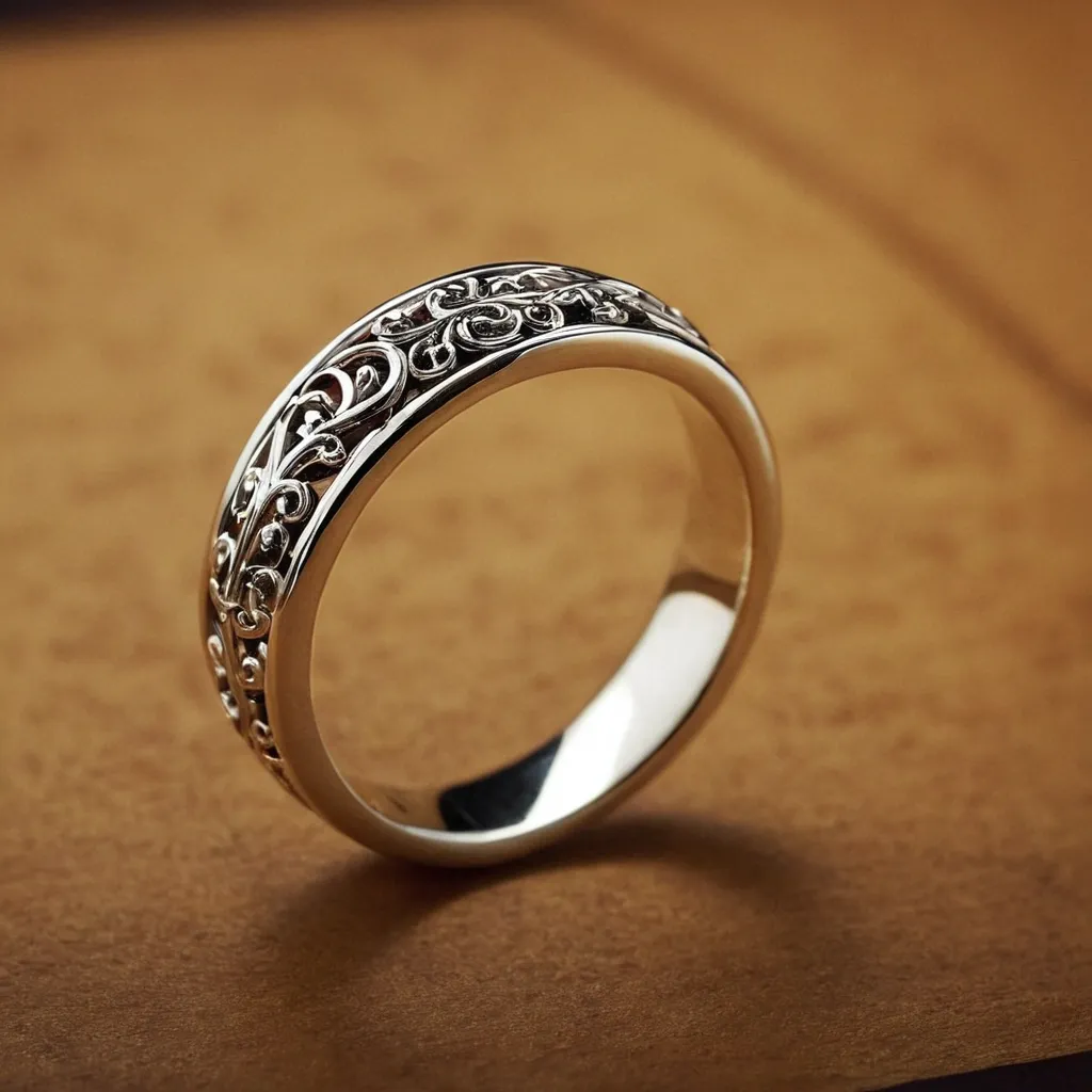 detailed photo of silver ring