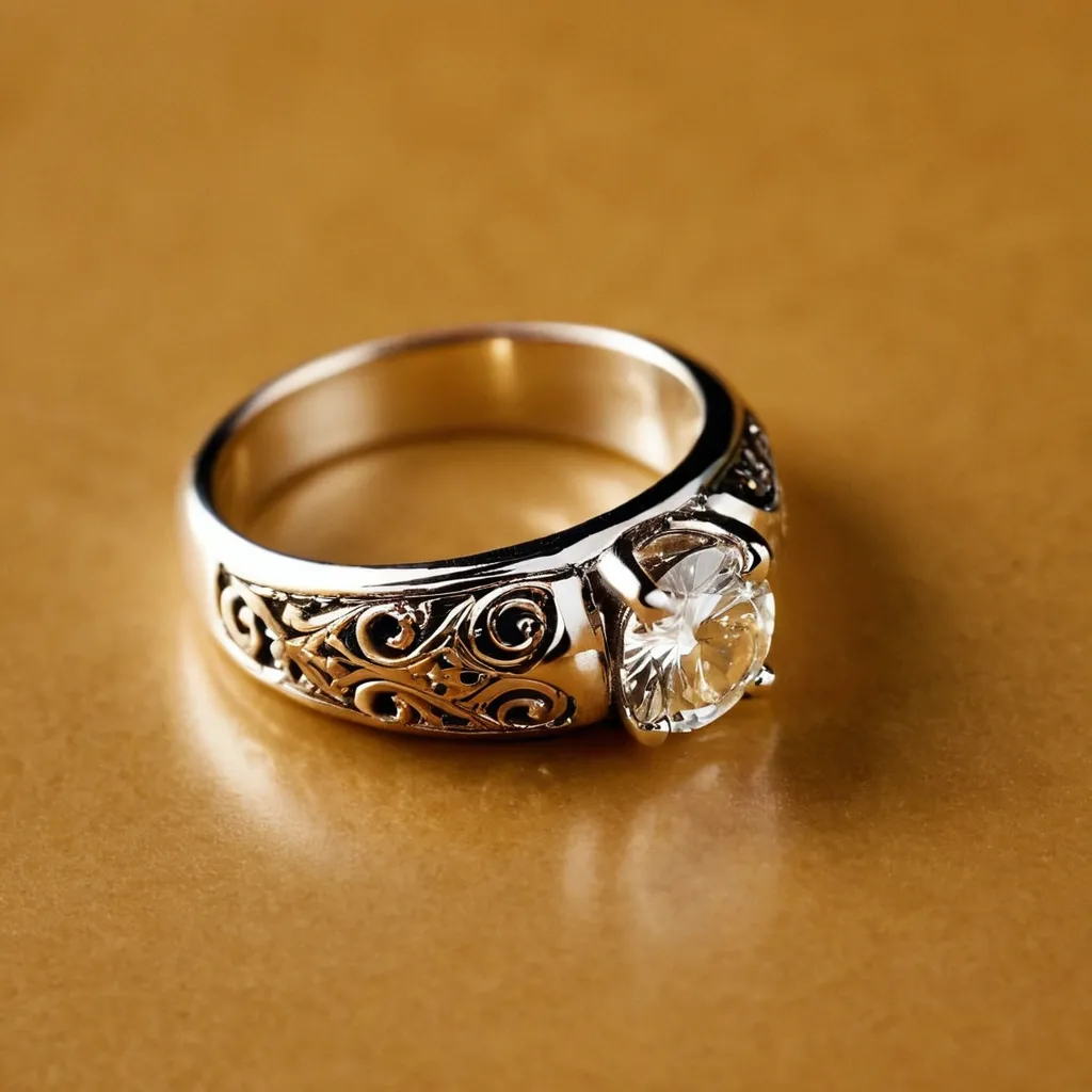 detailed photo of silver ring