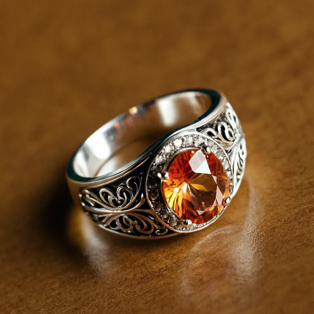 detailed photo of silver ring