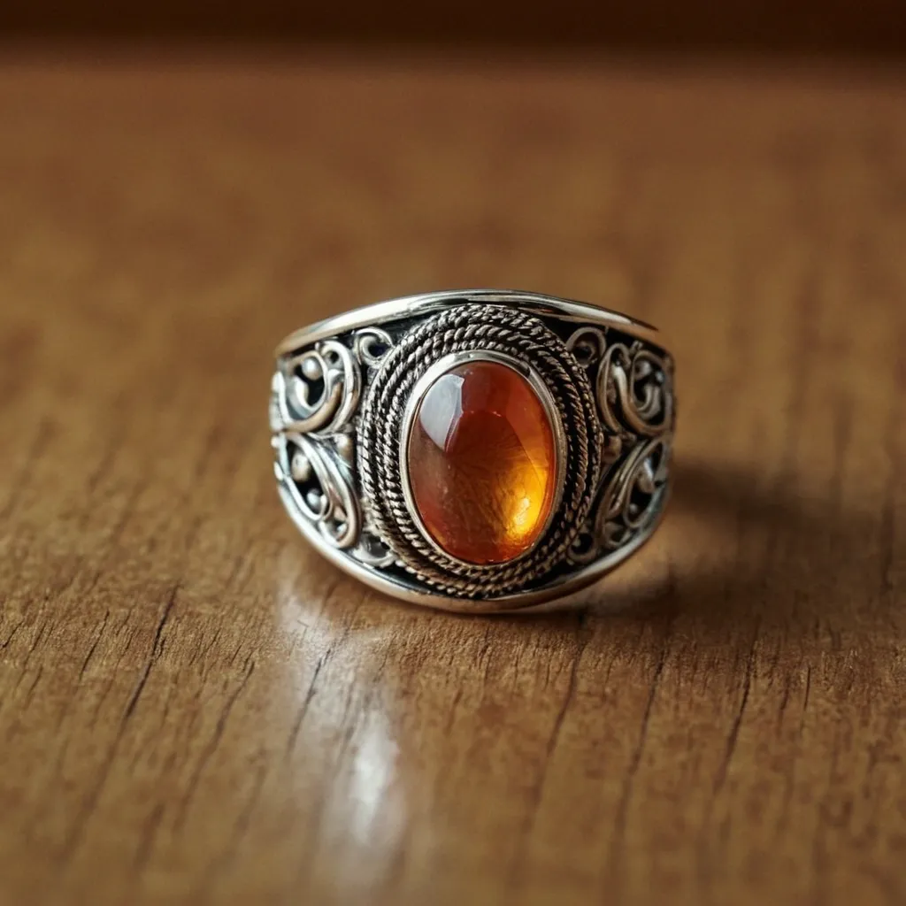 detailed photo of silver ring