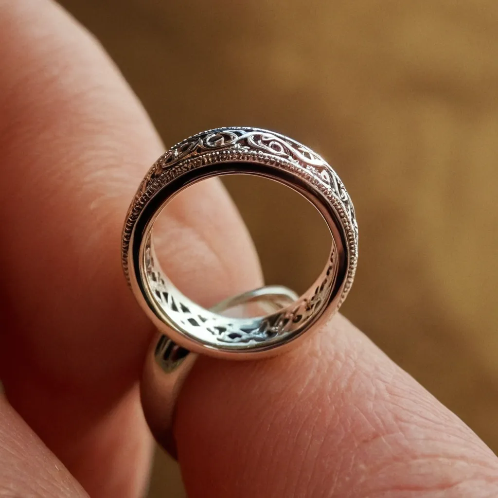 detailed photo of silver ring
