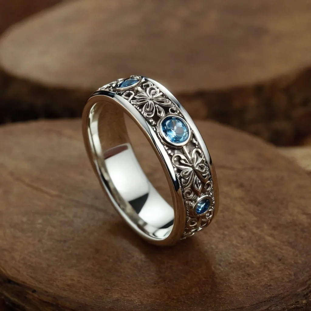 detailed photo of silver ring