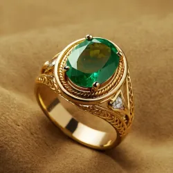 photo of #3 golden ring with green gem