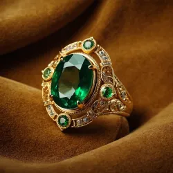 photo of #3 golden ring with green gem