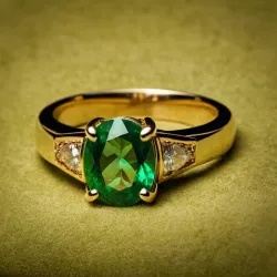 photo of #3 golden ring with green gem