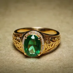 photo of #3 golden ring with green gem