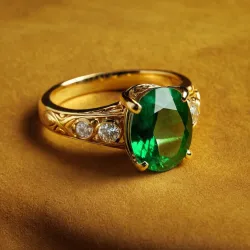 photo of #3 golden ring with green gem