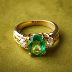 photo of #3 golden ring with green gem