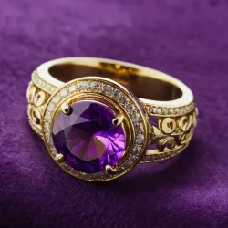 photo of #4 golden ring with purple gem