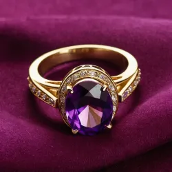 photo of #4 golden ring with purple gem