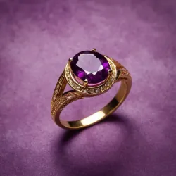 photo of #4 golden ring with purple gem