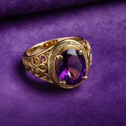 photo of #4 golden ring with purple gem