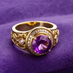 photo of #4 golden ring with purple gem