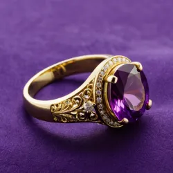 photo of #4 golden ring with purple gem