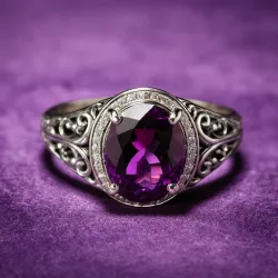 photo of #8 silver ring with purple gem