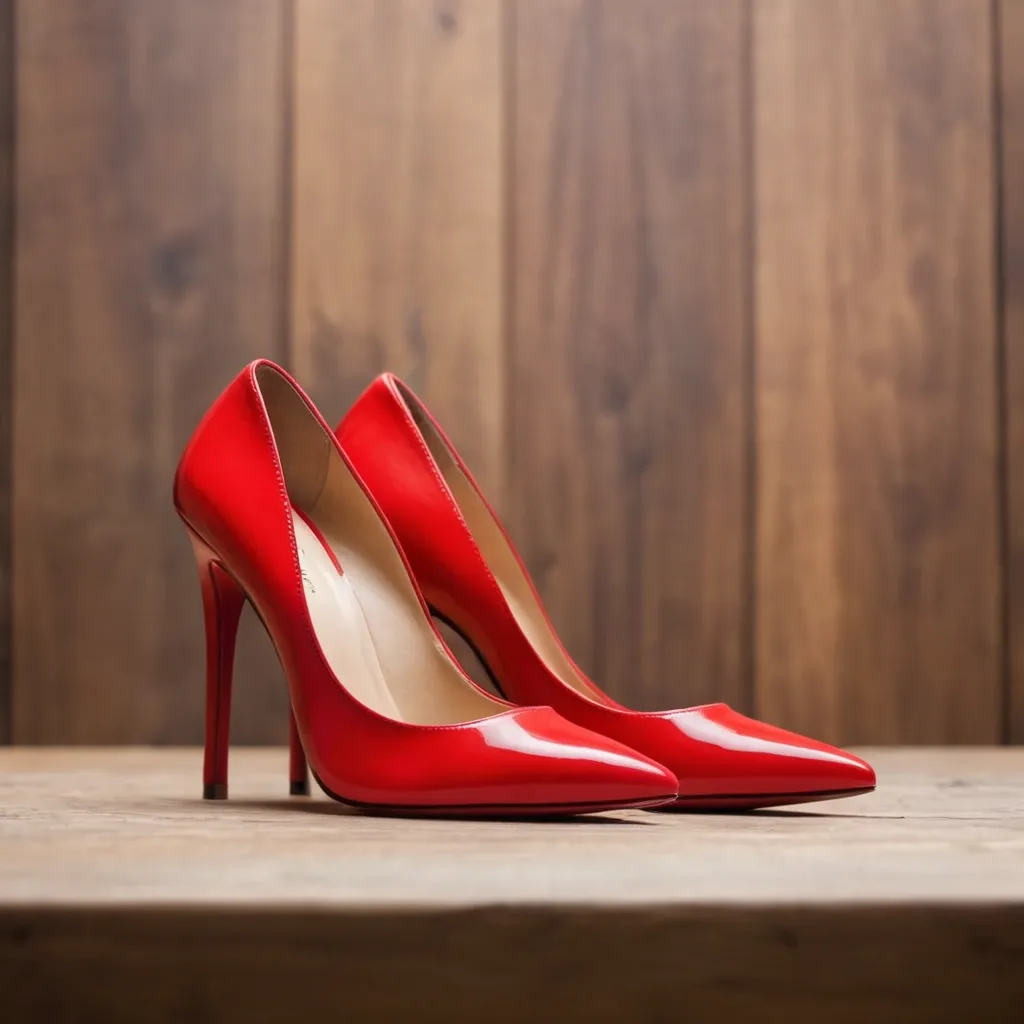 detailed photo of red high heels