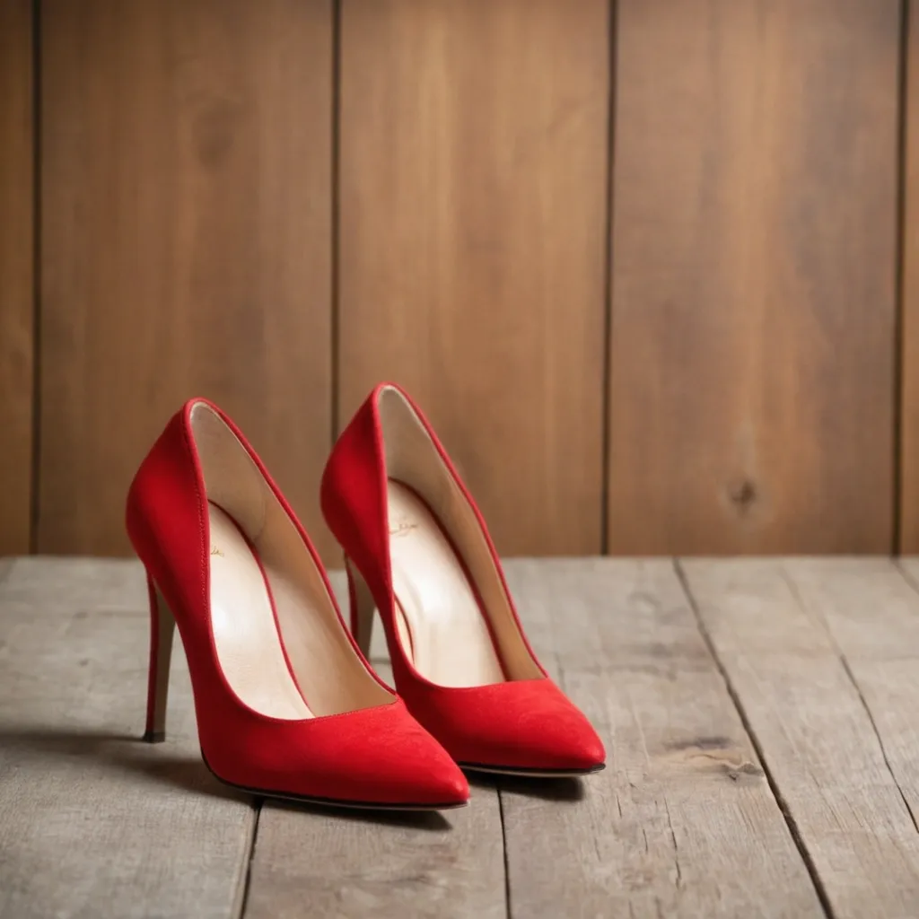 detailed photo of red high heels