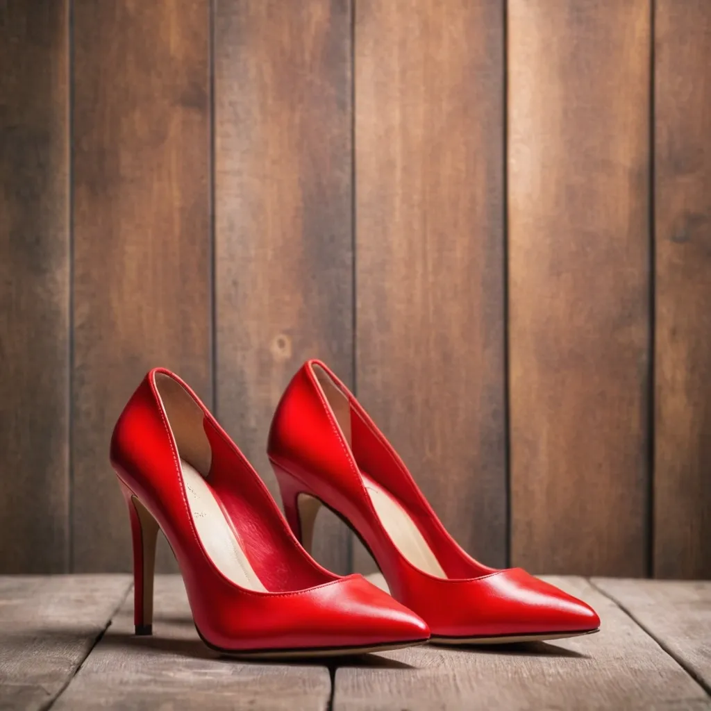 detailed photo of red high heels