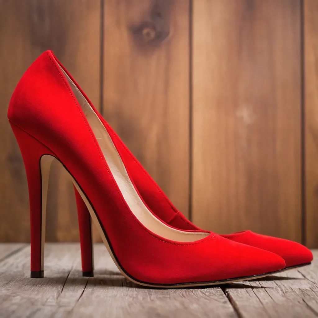detailed photo of red high heels